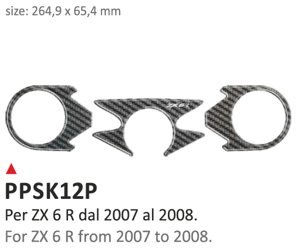ONEDESIGN Naklejka na półkę kierownicy Kawasaki ZX6R 2007/2008