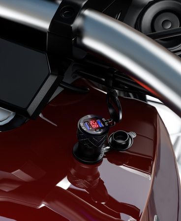 FreedConn MC17A Gniazdo zapalniczki 2xUSB Quick Charge 3.0 12-24V Woltomierz