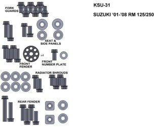 ZESTAW ŚRUB KEITI DO SUZUKI 01-08 RM 125/250