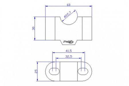 Podwyższenie kierownicy PUIG uniwersalne fi 22 mm (o 30 mm) Czarny (N) 3672N