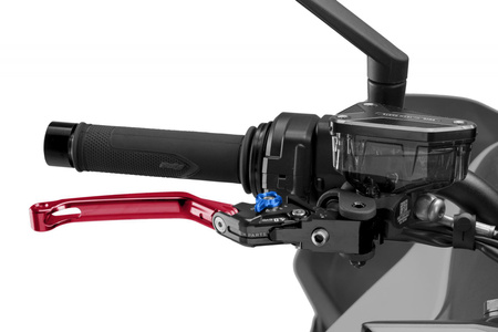 Regulowana dźwignia hamulca PUIG 4.0 EVO (z zawiasem, wymaga adaptera) Czerwony (R) 4110RR