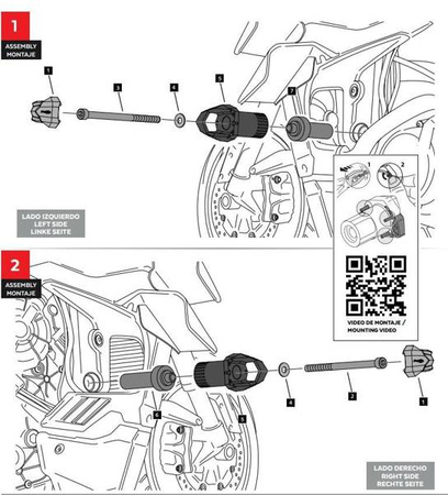Crash pady PUIG do Ducati Streetfighter V4 / S 20-22 Czarny (N) 20468N