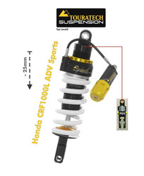Touratech Suspension lowering shock (-25 mm) for Honda CRF1000L Adventure Sports from 2018 Type Explore HP/PDS