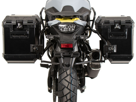 Side carrier cutout black incl. Xplorer black sideboxes for Suzuki V-Strom 800 (2024-)