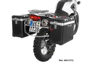 ZEGA Pro aluminium pannier system "And-Black" 45/45 ltr. with stainless steel rack for BMW F650GS / F650GS Dakar / G650GS / G650GS Sertao