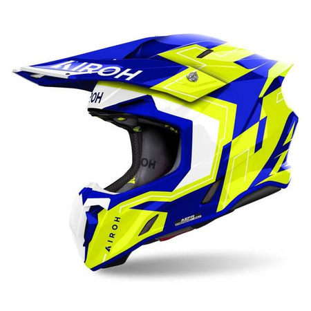 KASK AIROH TWIST 3 DIZZY BLUE/YELLOW GLOSS