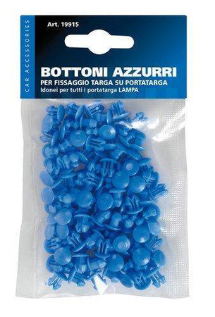 19915 Zestaw 100 sztuk zaślepek do ramki tablicy rejestracyjnej, niebieskie 
