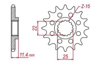 GROSSKOPF ZĘBATKA PRZEDNIA 1252 15 ZĘBÓW LC4 400/600/620/640/690