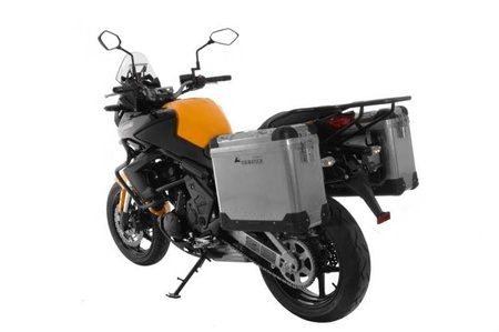 ZEGA Pro aluminium pannier system 31/31 liter with steel rack black for Kawasaki Versys 650 (2010-2014)