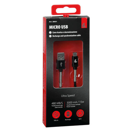 38921 USB &gt; Micro USB - 200 cm - černý