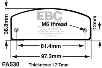 EBC Klocki kartingowe FA530 (1 kpl. na tarczę)