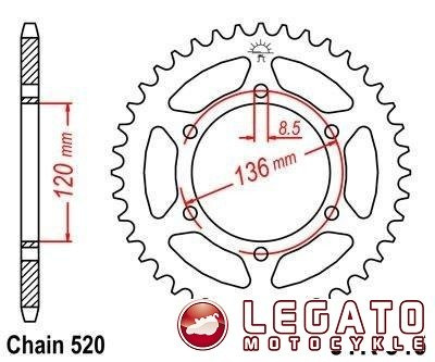 ZĘBATKA NAPĘDOWA JT TYŁ (520)
