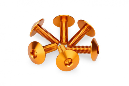 Anodyzowane śrubki PUIG do szyb i owiewek (M6x20, fi 16,9 mm, 6 szt.) Pomarańczowy (T) 21765T