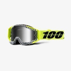 100 PROCENT GOGLE MODEL RACECRAFT ANDRE KOLOR CZARNY/BIAŁY/ŻÓŁTY FLUO SZYBKA SREBRNE LUSTRO