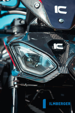 Maska przedniej lampy karbonowa na wysoki połysk do BMW M 1000 R od 2025 ILMBERGER CG.VEO.001.M125N