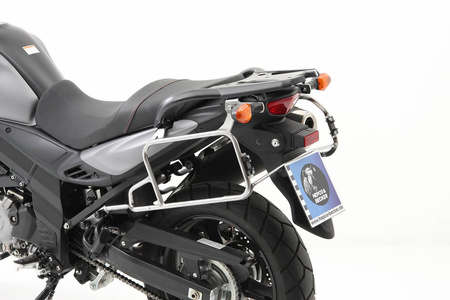 Sidecarrier Cutout stainless steel incl. Xplorer sideboxes silver for Suzuki V-Strom 650 ABS (2012-2016)
