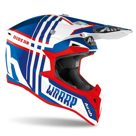 Kask Airoh Junior Wraap Broken Blue Red Gloss