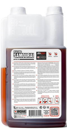 IPONE SAMOURAI RACING 2T OLEJ DO MIESZANKI 100% SYNTETYK 1L ESTER O ZAPACHU TRUSKAWKI