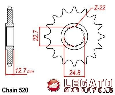 ZĘBATKA NAPĘDOWA JT PRZÓD