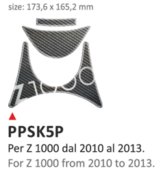 ONEDESIGN Naklejka na półkę kierownicy Kawasaki Z1000 2010/2013