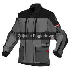 KURTKA MOTOCYKLOWA TEKSTYLNA BROGER OVERLAND BLACK DARK GREY RED