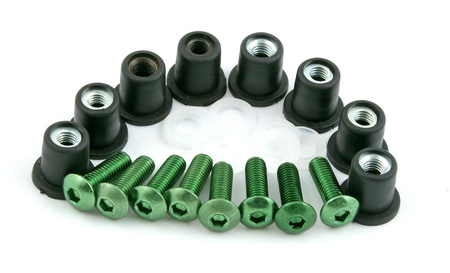 Anodyzowane śrubki PUIG do szyb i owiewek Zielony (V) 0957V
