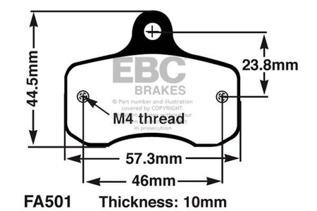 EBC Klocki kartingowe FA501 (1 kpl. na tarczę)