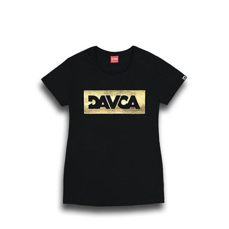 DAVCA T-shirt damski black gold logo 