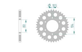 17606-49 AFAM ZĘBATKA TYLNA ALUMINIOWA KAWASAKI