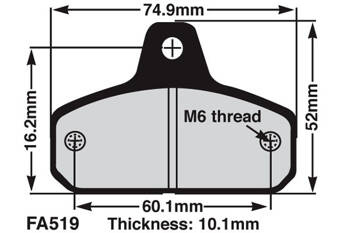 EBC Klocki kartingowe FA519 (1 kpl. na tarczę)