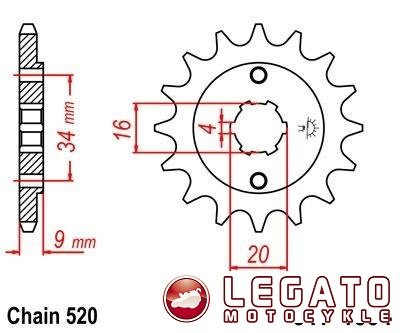 ZĘBATKA NAPĘDOWA JT PRZÓD (520)