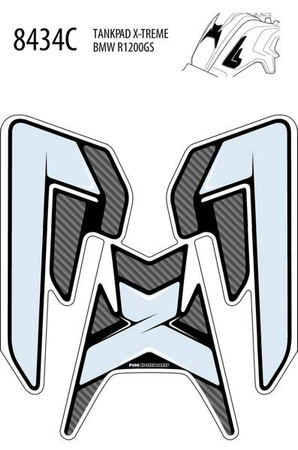 Tankpad PUIG Extreme do BMW R1200GS 13-16 (trzyczęściowy) Karbonowy (C) 8434C