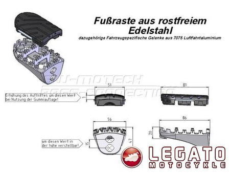 PODNÓŻKI STALOWE ZESTAW SREBRNE SW-MOTECH