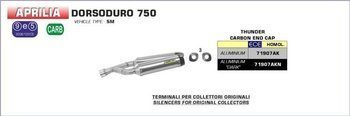 Tłumiki końcowe Arrow Thunder Aluminium czarne Aprilia DORSODURO 750