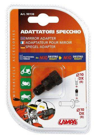 90138 Adapter do lusterka  gwint prawy Ø 10 mm na prawy Ø  10 mm