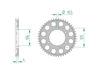87606-44 AFAM ZĘBATKA TYLNA ALUMINIOWA 
