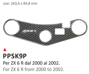 ONEDESIGN Naklejka na półkę kierownicy Kawasaki ZX6R 2000/2002