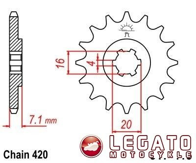 ZĘBATKA NAPĘDOWA JT PRZÓD (420)