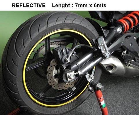 Taśma odblaskowa na felgę z aplikatorem KEITI Yellow