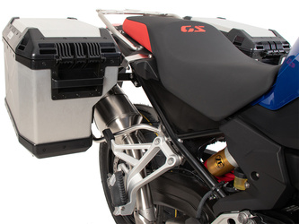 Sidecarrier Cutout stainless steel incl. Xplorer sideboxes silver for BMW F 800 GS (2024-)