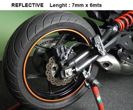 Taśma odblaskowa na felgę z aplikatorem KEITI Orange