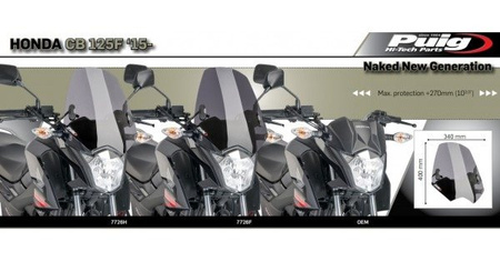 Owiewka PUIG do Honda CB125F 2015-2025 Lekko Przyciemniana