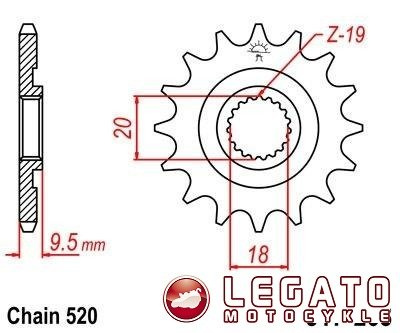 ZĘBATKA NAPĘDOWA JT PRZÓD (520)