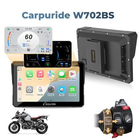 Carpuride W702BS – CarPlay dla motocykli BMW z integracją kontrolera OEM