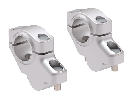 Offset Handlebar Riser for KTM 890 Duke R (2020-2023), 30mm up, 21mm back - silver