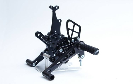 PODNÓŻKI REGULOWANE RG RACING KAWASAKI ZX-10R 16-, ZESTAW BLACK