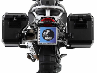 Sidecarrier Cutout stainless steel incl. Xplorer sideboxes black for BMW R 1200 (2004-2012) / Adventure (2006-2013)