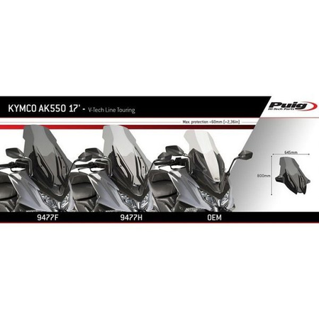 Szyba PUIG V-Tech do Kymco AK550 17-23 (Touring)