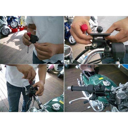 Uchwyt montowany na pokrywę zbiornika płynu hamulcowego w motocyklu