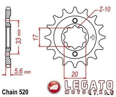 ZĘBATKA NAPĘDOWA JT PRZÓD (520)